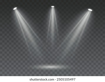 The vector set of light includes a light source, studio lighting, walls, and a PNG. It also includes spotlight lighting and a spotlight PNG. Finally, it includes light beams and a light effect.