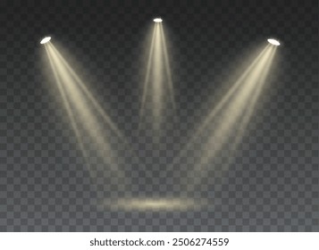 The vector set of light includes a light source, studio lighting, walls, and a PNG. It also includes spotlight lighting and a spotlight PNG. Finally, it includes light beams and a light effect.