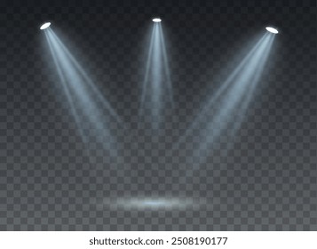 The vector set of light includes a light source, studio lighting, walls, and a PNG. It also includes spotlight lighting and a spotlight PNG. Finally, it includes light beams and a light effect.