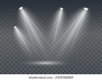 The vector set of light includes a light source, studio lighting, walls, and a PNG. It also includes spotlight lighting and a spotlight PNG. Finally, it includes light beams and a light effect.