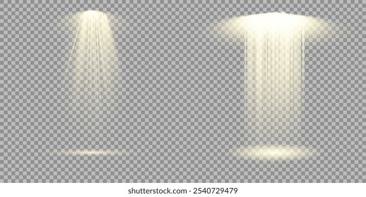 The vector set of light includes a light source, studio lighting, walls, and a PNG. It also includes spotlight lighting and a spotlight PNG. Finally, it includes light beams and a light effect.