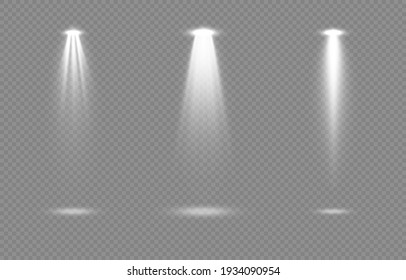 Vector Set Of Light. Light Source, Studio Lighting, Walls, Png. Light Beams, Light Effect.