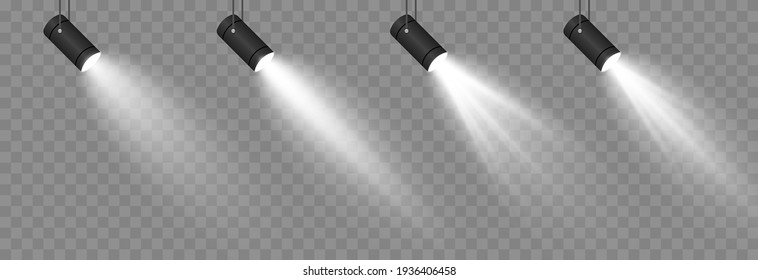 Vector Set Of Light. Light Source, Studio Lighting, Walls, Png. Spotlight Lighting, Spotlight PNG. Light Beams, Light Effect.