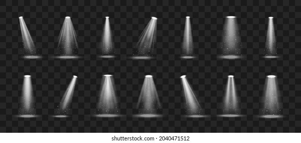 Vector set of light. Light source, studio lighting.