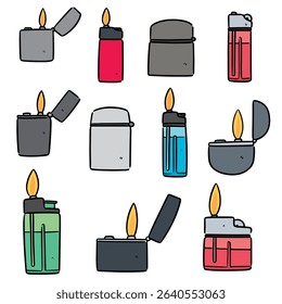 vector set of lighter cartoon