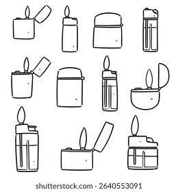 vector set of lighter cartoon