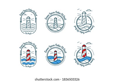 vector set lighthouse logo insignias 
