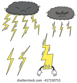 vector set of lightning