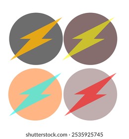vector set of lightning illustrations in a circle