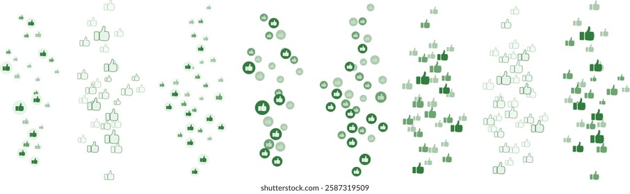 Vector Set of Like Icons in Round Shape. Social Media Thumbs Up Pack. Flat Design UI Elements for Web and App