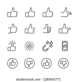 Vector set of like line icons.