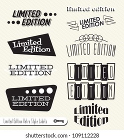 Vector Set: Limited Edition Vintage Retro Style Labels and Headers to use as Element in Your Design