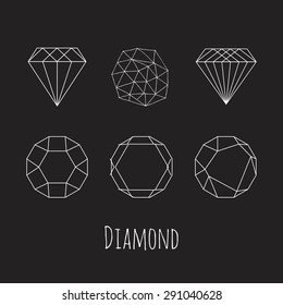 Vector set of line emblems. Abstract hipster logo templates.