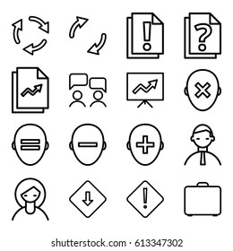 Vector set line icons for education and business isolated on white background