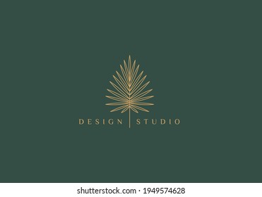 Vector set of linear boho icons and symbols - sun logo design templates - abstract design elements for decoration in modern minimalist style