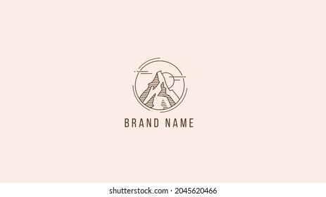 Vector set of linear boho icons and symbols - adventure logo design  - abstract design elements for decoration in modern minimalist style for social media posts, stories, for artisan jewellery, 