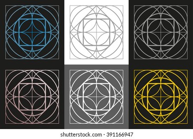 Vector set of linear design elements. 