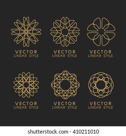 Vector Set Of Linear Design Elements, Logo Design Templates And Mono Line Badges For Packaging ,vector Illustration