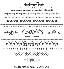 Vector set of linear dividers in the nordic style. 