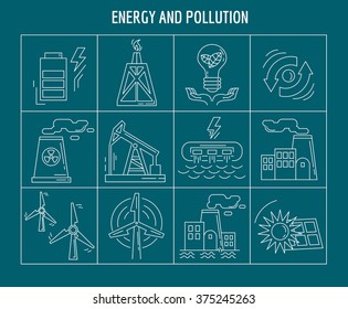 Vector set of linear icons