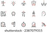Vector set of linear icons related to decision-making process, problem solving, need to choice. Mono Line pictograms and infographic design elements - part 2