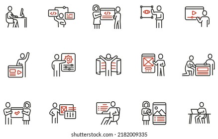 Vector Set Linear Icons Related Skills Stock Vector (Royalty Free ...