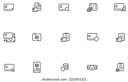 Vector Set of Linear Icons Related to Payment, Budget Balance and Finance Management. Mono Line Pictograms and Infographics Design Elements - part 3