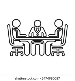 Vector Set of Linear Icons Related to Remote Work, Find a Job, Employment, Freelance and HR. Mono Line Pictograms and Infographics Design Elements