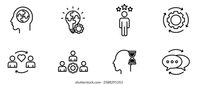 Vector Set of Linear Icons Related to Decision-Making Process, Problem Solving, Need to Choose. Mono Line Pictograms and Infographics Design Elements