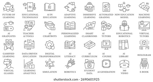 Conjunto vetorial de ícones lineares relacionados ao processo de negócios, trabalho em equipe e gestão de recursos humanos. Pictogramas monocromáticos e elementos de design infográfico