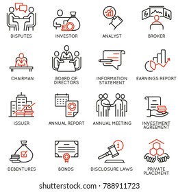Vector set of linear icons related to business process, team work, human resource management and stakeholders. Mono line pictograms and infographics design elements - part 2 - Shutterstock ID 788911723
