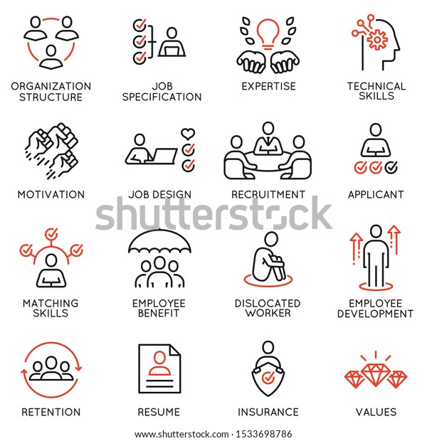 Vector Set Linear Icons Related Engagement Stock Vector (Royalty Free ...