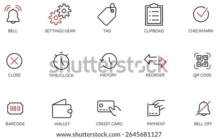 Vector Set of Linear UI Icons for Mobile Apps, Websites, Dashboards, Software Interfaces and Design - part 4