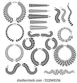 Vector set of linear wreaths - design elements for invitations and cards eps 10
