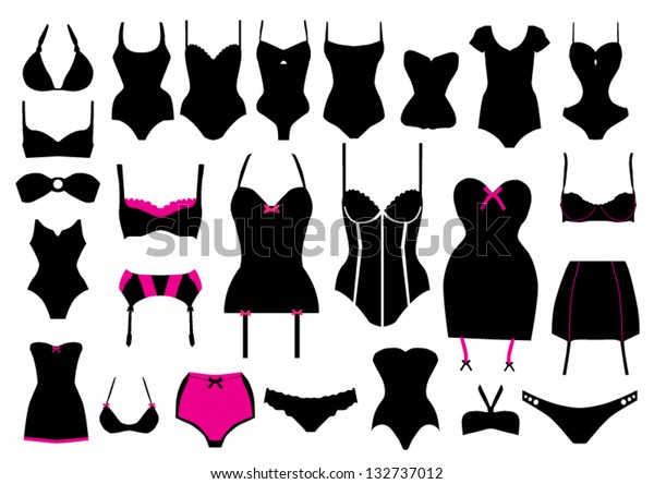 Vector Set Lingerie Stock Vector Royalty Free 132737012 