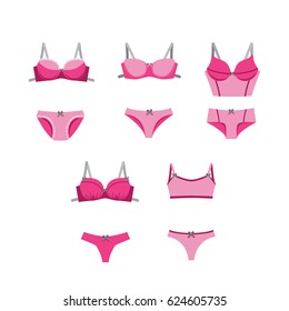 Vector set of lingerie logo on white background