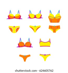 Vector set of lingerie logo on white background