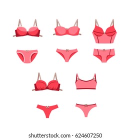 Vector set of lingerie logo on white background