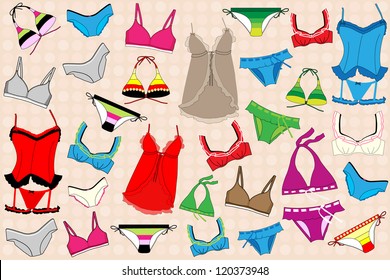Vector set of lingerie template design