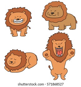 vector set of lion