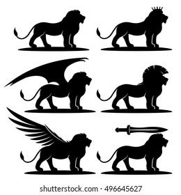 Vector set. Lion signs.