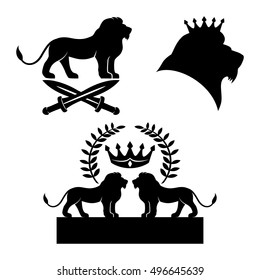 Vector set. Lion signs.