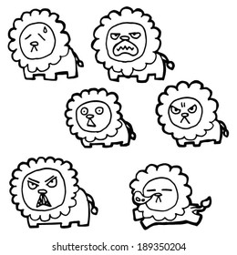 vector set of lions