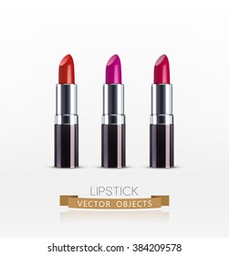 vector set. Lipstick isolated on a white background