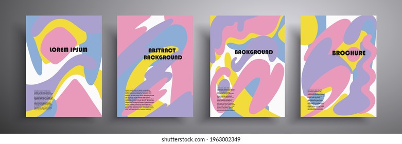 Vector set of liquid colored covers. Fluid art. Applicable for design cover, presentation, invitation, flyer, annual report, poster, desing packaging.