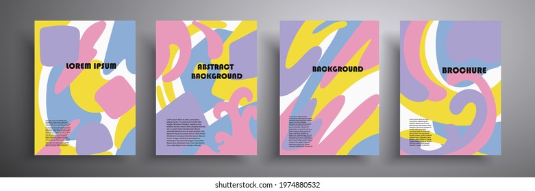 Vector set of liquid colored covers. Fluid art. Applicable for design cover, presentation, invitation, flyer, annual report, poster, desing packaging.