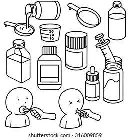 vector set of liquid medicine