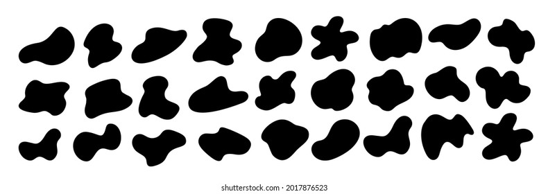 Vector set of liquid shapes isolated on white background.