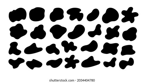 Vector set of liquid shapes isolated on white background.