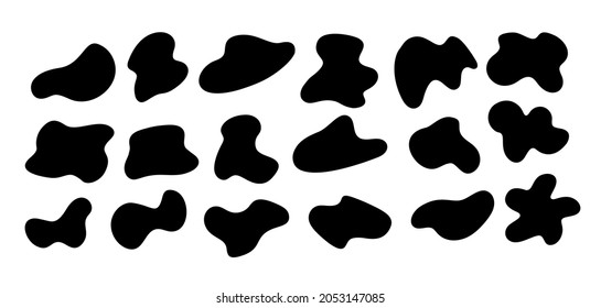 Vector set of liquid shapes isolated on white background.